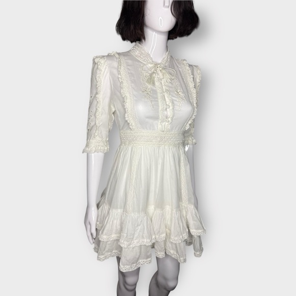 Sunday Best “Tauriel” White Ruffled Tiered Mini Dress - Picture 5 of 9
